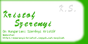 kristof szerenyi business card